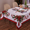 Kadut Christmas Ribbon Tablecloth (60 x 126 Inch) for 8 Foot Rectangle Tables, Heavy Duty Fabric, Stain Proof Xmas Ribbon Table Cloth for Harvest, Holiday, and Fall, & Christmas Dinner.