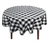 Hiasan Checkered Round Tablecloth 70 Inch - Waterproof Stain and Wrinkle Resistant Washable Fabric Table Cloth for Dining Room Party Outdoor Picnic, Black and White